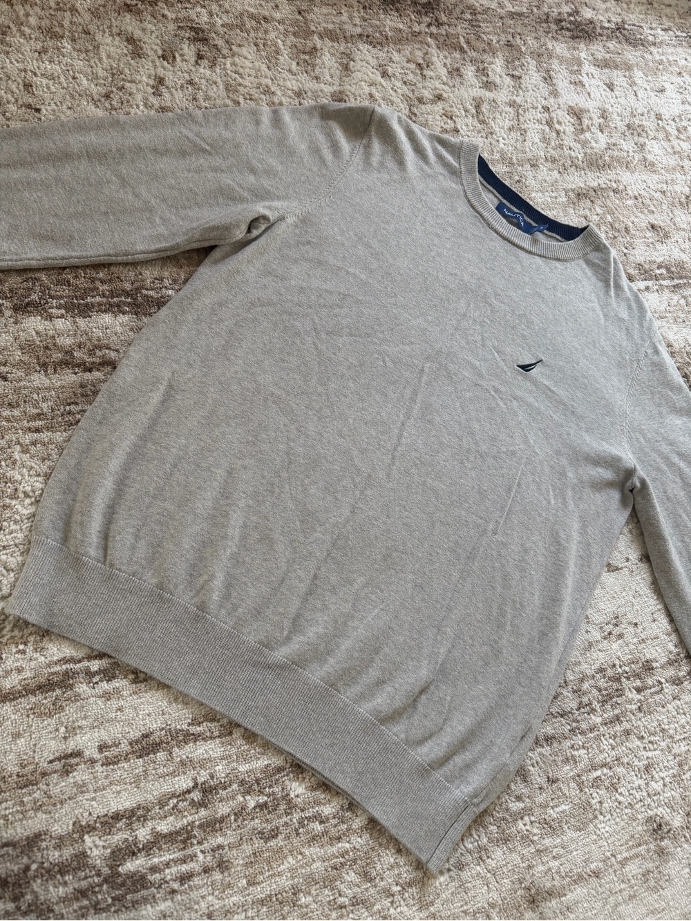 Nautica Men's Light Gray Crewneck Sweater
